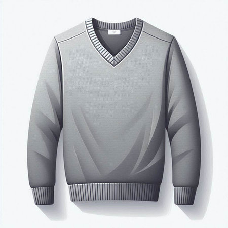 Men's sweater isolated on a white background. 3d rendering.のイラスト素材
