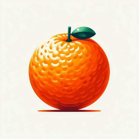 Orange fruit vector illustration. Orange isolated on white background. Vector illustration.のイラスト素材