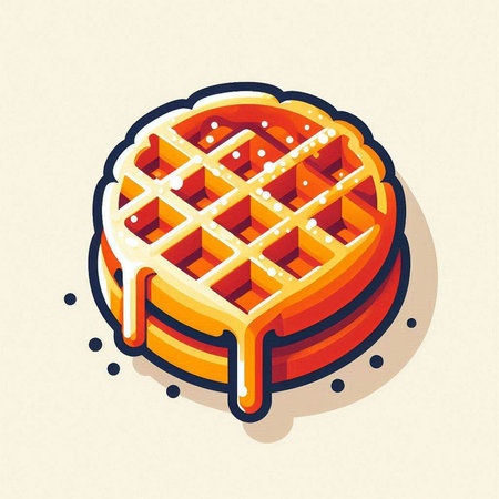 Waffle vector icon. Vector illustration. Isolated on white background.のイラスト素材