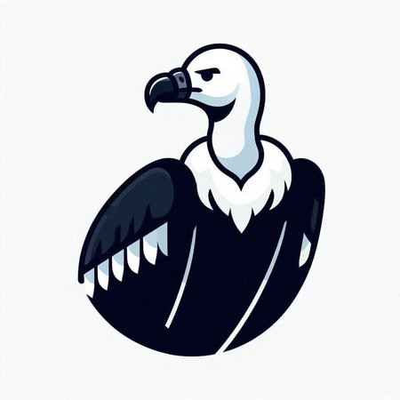 Vector illustration of a vulture on a white background. Vector illustration.のイラスト素材
