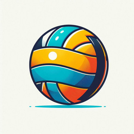 Volleyball ball. Volleyball icon. Vector illustration.のイラスト素材