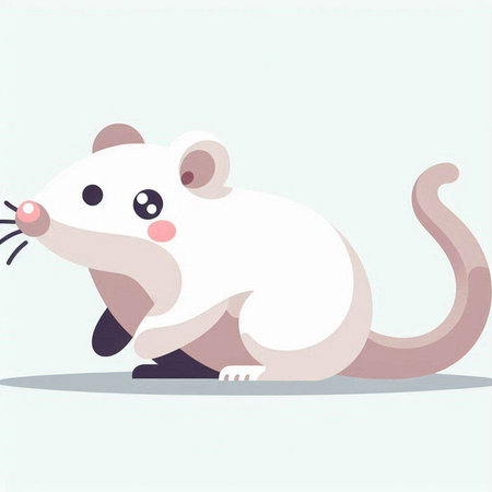 Cute cartoon rat isolated on a white background. Vector illustration.のイラスト素材