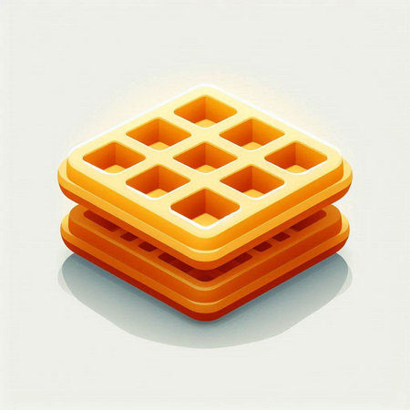 Vector illustration of a square waffle on a white background. Eps 10のイラスト素材