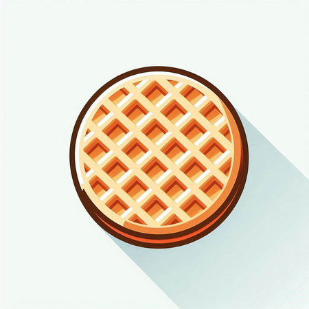 Waffle icon, vector illustration. Flat design style with long shadow.のイラスト素材