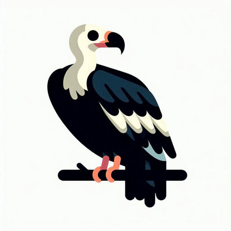 Illustration of a vulture on a white background, vector illustrationのイラスト素材