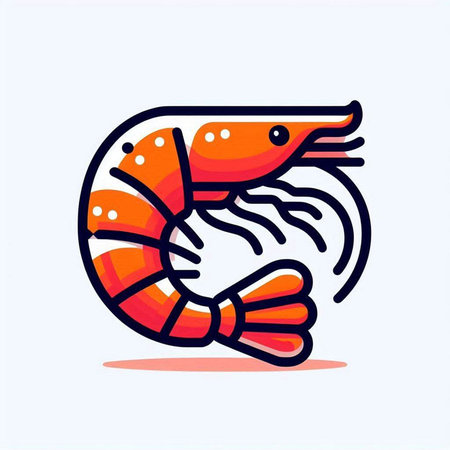 Shrimp icon. Seafood icon. Seafood vector illustration.のイラスト素材