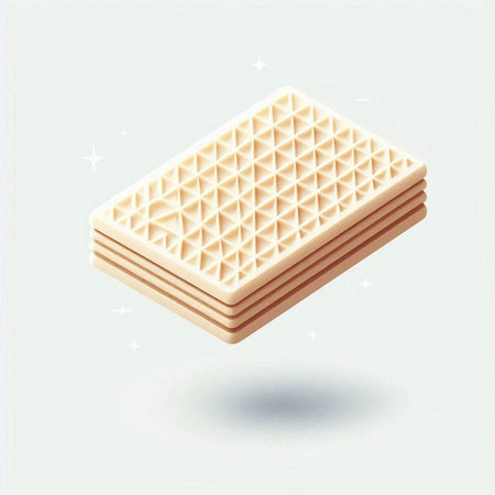 Illustration of a stack of sweet wafers on a light backgroundのイラスト素材