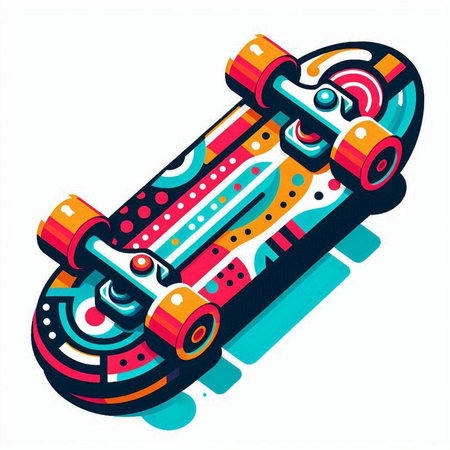 skateboard isometric design, vector illustration eps10 graphicのイラスト素材