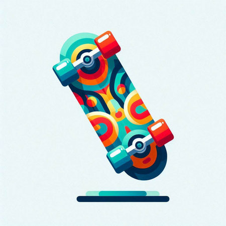 Abstract colorful skateboard on a white background. Vector illustration. Eps 10のイラスト素材