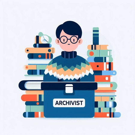 Vector illustration of a student with a backpack and books. Flat style.のイラスト素材
