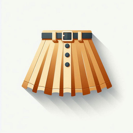 Vector illustration of a woman's skirt with a long shadow on a white backgroundのイラスト素材