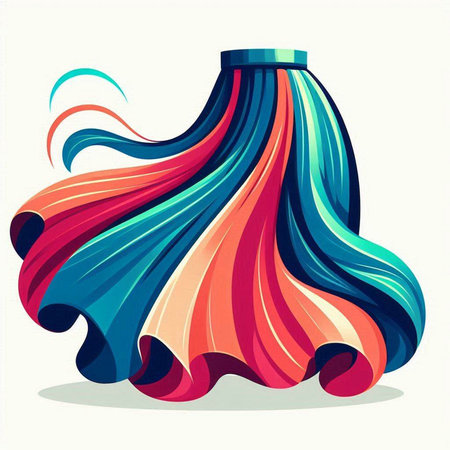 Vector illustration of colorful abstract wind blowing in the wind on white backgroundのイラスト素材