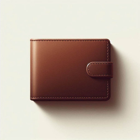 Leather wallet on white background. Vector illustration. Eps 10.のイラスト素材