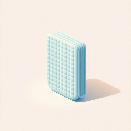 Blue Pillow Icon Isolated on White Background. 3D Illustrationのイラスト素材