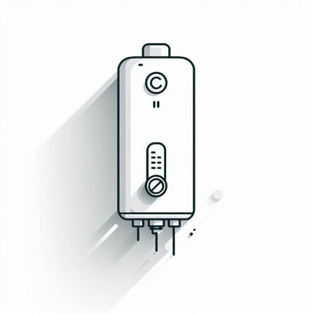 Water heater, heating system icon. Flat style. Vector illustration.のイラスト素材