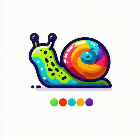 Snail. Colorful vector illustration. Isolated on white background.のイラスト素材
