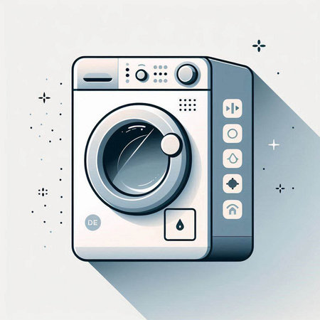 Washing machine in flat style. Vector illustration of washing machine.のイラスト素材