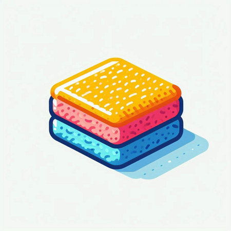 Cleaning sponge icon. Vector illustration in isometric 3d styleのイラスト素材