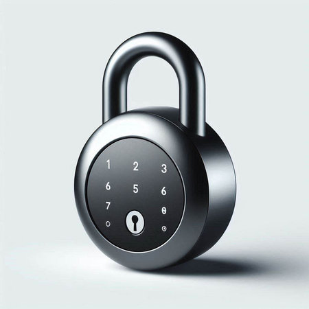 Black padlock on a white background. 3d rendering, 3d illustration.のイラスト素材