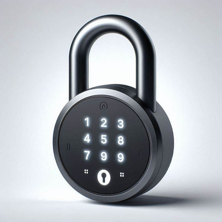 Padlock with code isolated on a white background. 3d renderのイラスト素材