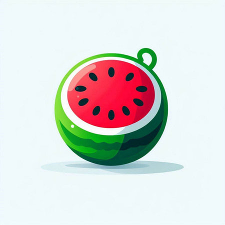 Watermelon icon isolated on white background. Vector illustration in flat style.のイラスト素材