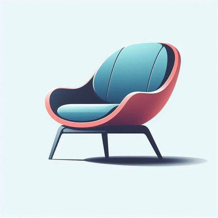 modern armchair. Vector illustration of a comfortable armchair in retro style.のイラスト素材