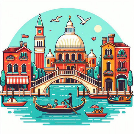 Venice. Italy. Vector illustration. Colorful vector illustration.のイラスト素材