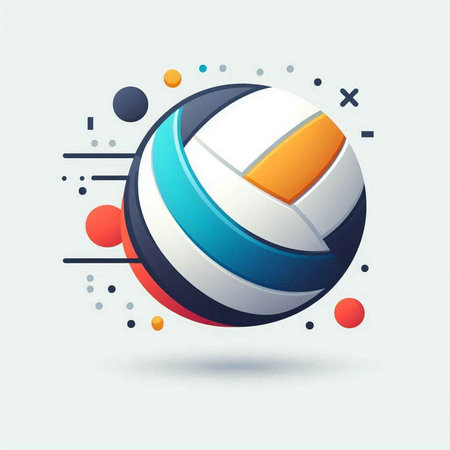 Volleyball ball icon. Colorful vector illustration. Isolated on white background.のイラスト素材
