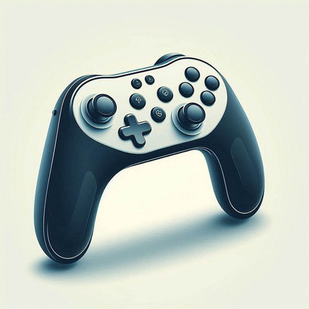Gamepad on white background. 3D rendering. Computer digital drawing.のイラスト素材