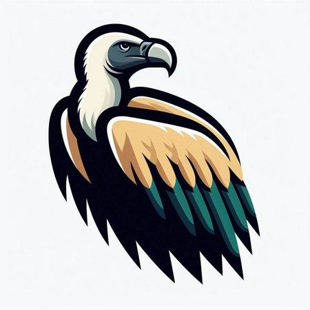 Griffon vulture. Vector illustration of a griffon vulture.のイラスト素材