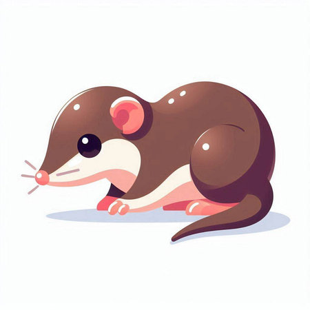 Cute cartoon rat. Vector illustration isolated on a white background.のイラスト素材