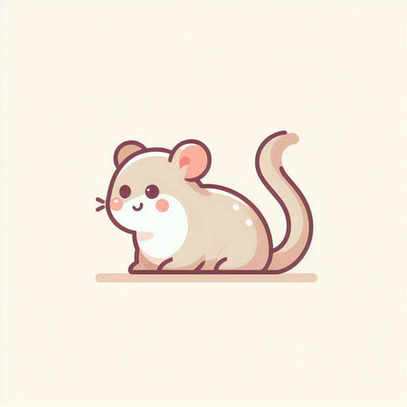 Cute cartoon mouse isolated on a white background. Vector illustration.のイラスト素材
