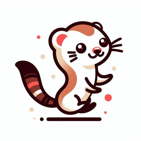 Cute little otter on a white background. Vector illustration.のイラスト素材
