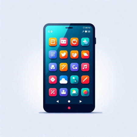 Smartphone with application icons on the screen. Vector illustration. Eps 10のイラスト素材