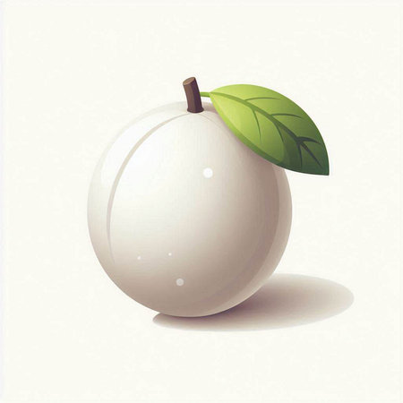 peach with leaf on a white background. vector illustration. eps 10のイラスト素材
