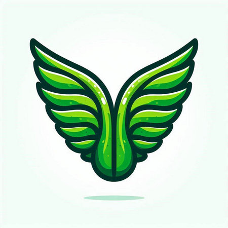 Green wing icon isolated on white background. Vector illustration for your designのイラスト素材