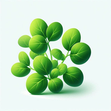 Fresh green leaves on white background. Vector illustration for your design.のイラスト素材