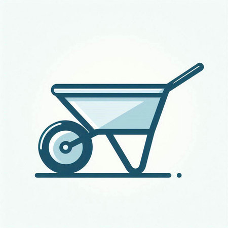 Wheelbarrow icon, vector illustration. Flat design style. EPS 10のイラスト素材