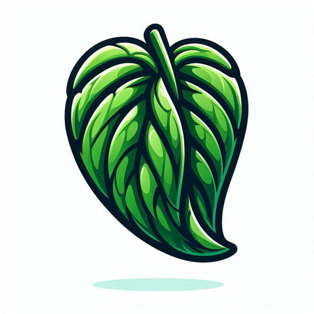 Illustration of green leaf icon isolated on a white background - vectorのイラスト素材