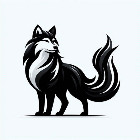 Illustration of a wolf mascot isolated on a white background - vectorのイラスト素材