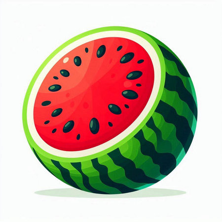 Watermelon isolated on white background. Vector illustration. Eps 10.のイラスト素材