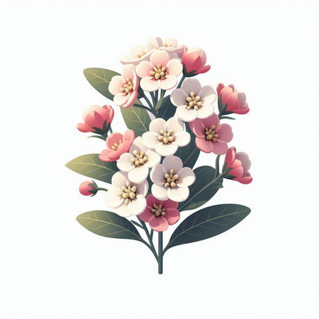 Flower bouquet isolated on white background. Vector illustration for your designのイラスト素材