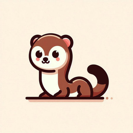 Cute ferret vector illustration. Cute cartoon animal character.のイラスト素材