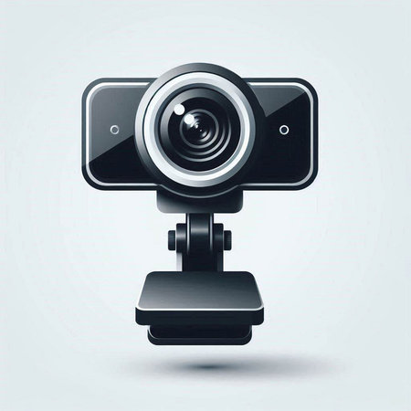 Realistic video camera icon isolated on white background. Vector illustration.のイラスト素材