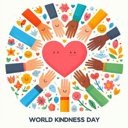 World Kindness Day. International Day of Charity. Vector illustration.のイラスト素材