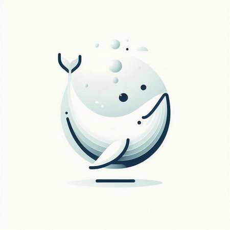 Vector illustration of a whale on a white background. Cartoon style.のイラスト素材