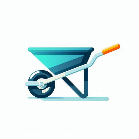 Wheelbarrow icon. Isolated on white background. Vector illustration.のイラスト素材