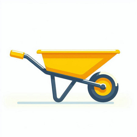 Wheelbarrow isolated on a white background. Vector illustration. Eps 10.のイラスト素材