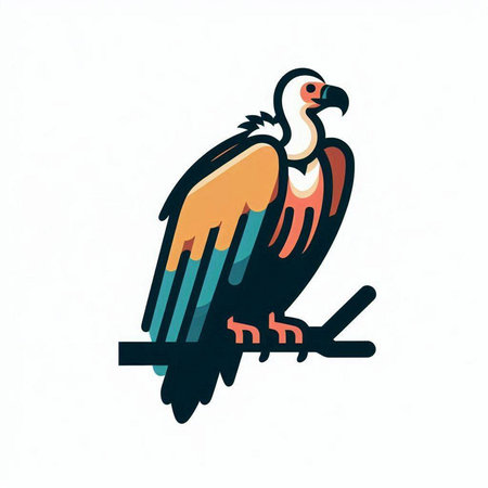 Illustration of a vulture on a white background. Vector illustrationのイラスト素材