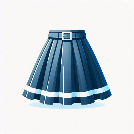 Blue skirt isolated on a white background. Vector illustration. Eps 10.のイラスト素材
